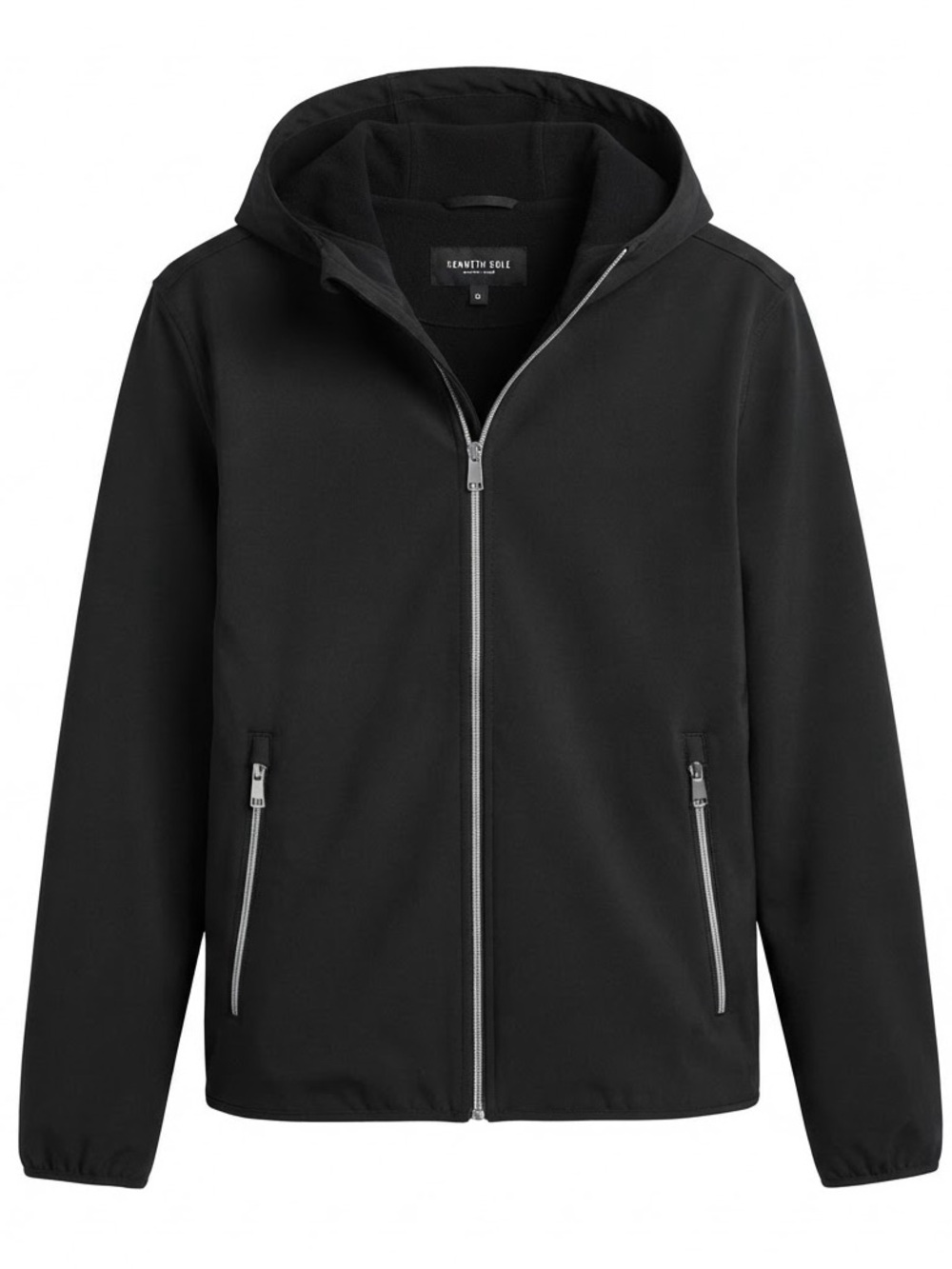 Kenneth Cole Black Softshell Hooded Jacket - Size NWOT